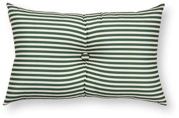 vtwonen Sierkussen - Gestreept - Kussen voor de Woonkamer - Donkergroen - 35x55cm