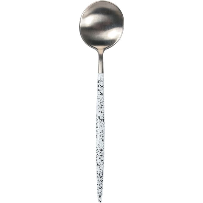 Bama – Lepel – Eetlepel Kyoto Silver White Marble – 12 Stuks