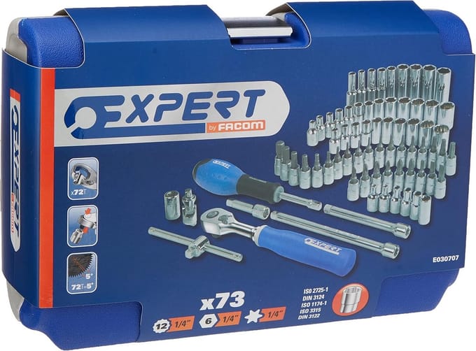 Dopsleutel Set - Sleutel Set Ratel Set - Klus Klussen - 73 Delig - 1/4 inch - Multicolor