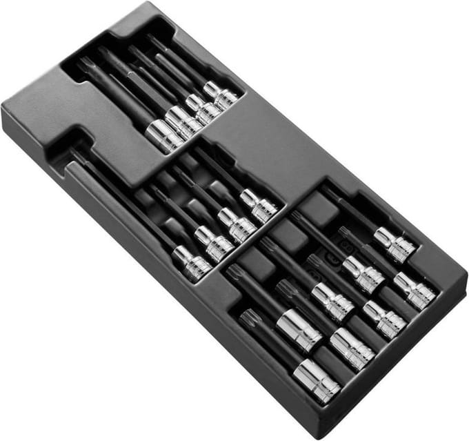Facom Module 16 doppen 1/2 met lange bits uit één stuk - MOD.SHPB