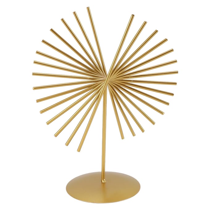 Abstract Ornament Licht Luxe Metaal Geometrische Lijnen Sculptuur Decoratie met Basis voor Thuis brown