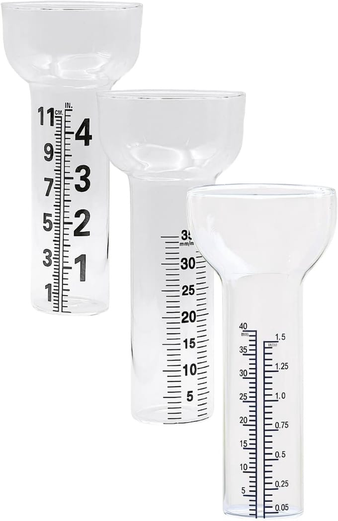 Regenmeter Glas - Maatbeker Neerslag - Tuin Meten - Vorstbestendig Ontwerp - 35/40 mm - Transparant