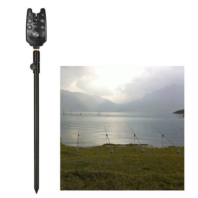 Alarmes de morsure de pêche, bâtons de pêche, ensemble échangiste avec sac à outils de pêche rembourré set 1 black
