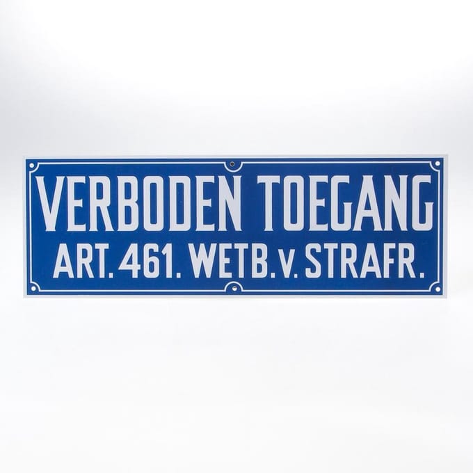Bord 12x35cm PVC Verboden Toegang Art. 461