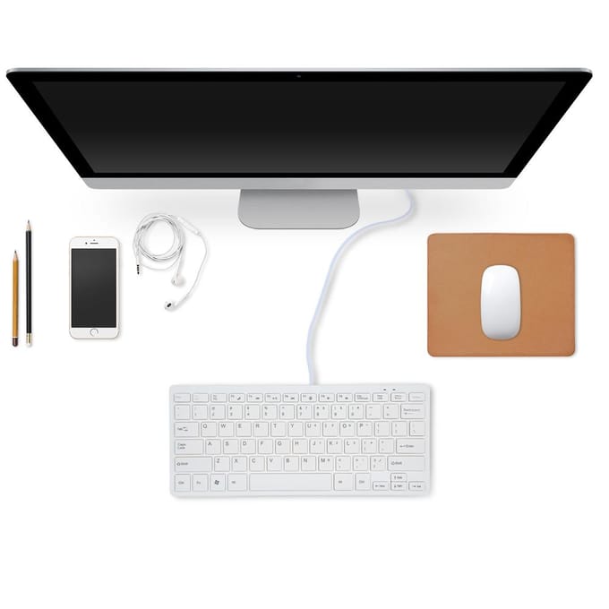 USB-minitoetsenbord met chocoladeknoppen Stijlvol en draagbaar toetsenbord voor desktop- en laptopgebruik wit