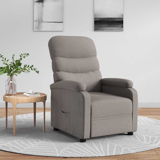 vidaXL - Fauteuil - verstelbaar - stof - taupe
