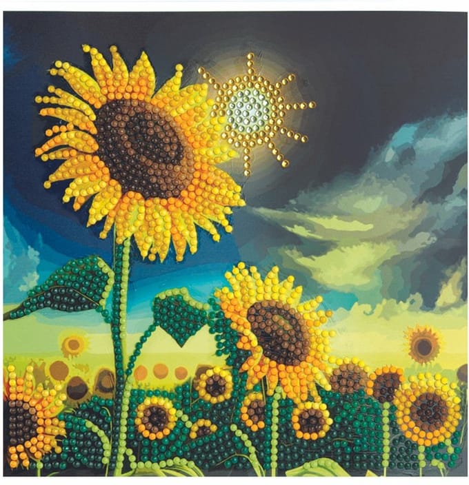 Crystal Card Kit ® Soulful Sunflower (18x18 cm)