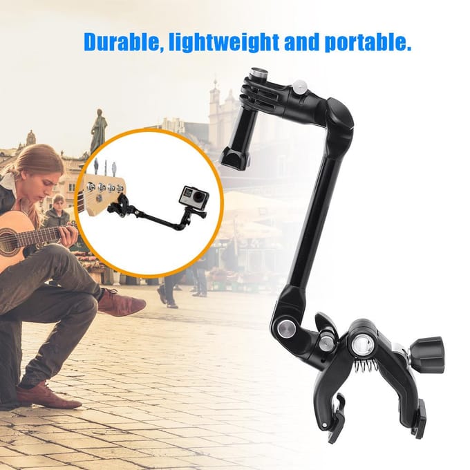K6 Gitaarklem 360 Rotatie Monopod Montage Arm Standaard Klem voor Gopro Xiaoyi Sjcam black