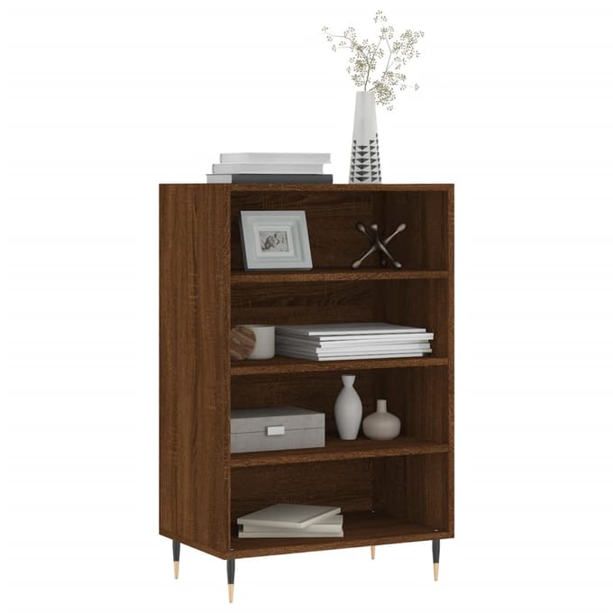 vidaXL - Hoge - kast - 57x35x90 - cm - bewerkt - hout - bruin - eikenkleur