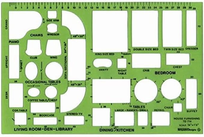 Professionele Binnenhuis Architect Sjabloon # TD714 - Scale 1/4inch