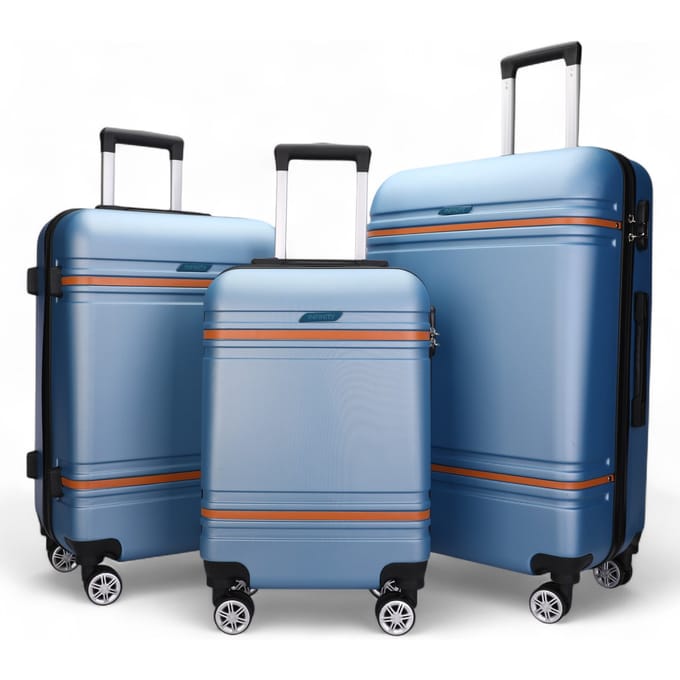 Hardshell Blue Navy Cabinekofferset Robuuste ABS Lichtgewicht Bagage Vakantietas