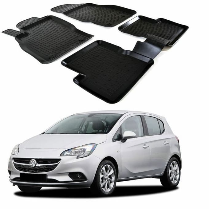 SCOUTT Tapis de sol 3D Opel Corsa E 2006-2019 - Caoutchouc Premium - Résistant à l'eau - Sur mesure noir