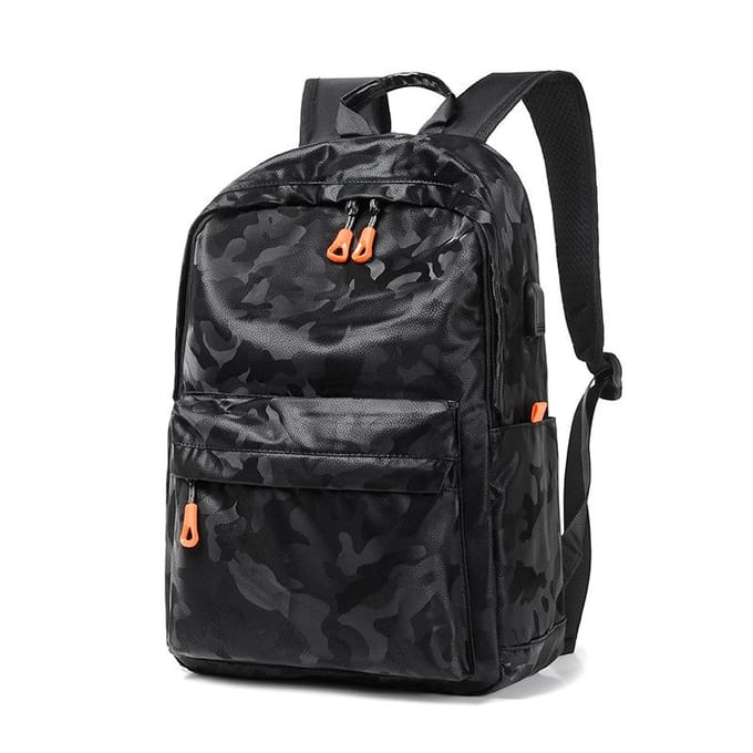 Sacs d'école étudiants à la mode de grande capacité, Sacs à dos pour ordinateur, Sacs à dos de sport camouflage tendance noir