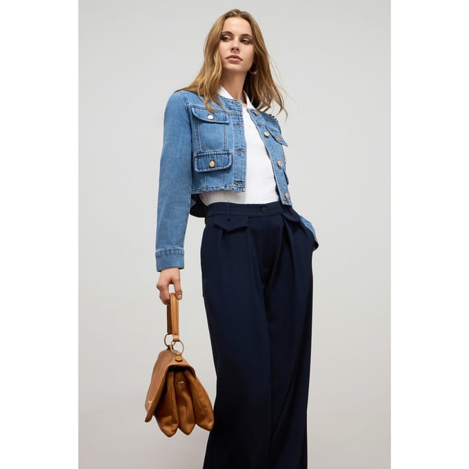 Oltre Denim Jacket With Appliqués Light Blue Taglia: 46 | Giacche di jeans Outlet | Donna | Blu