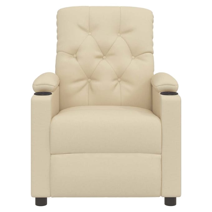 vidaXL - Fauteuil - verstelbaar - stof - crèmekleurig