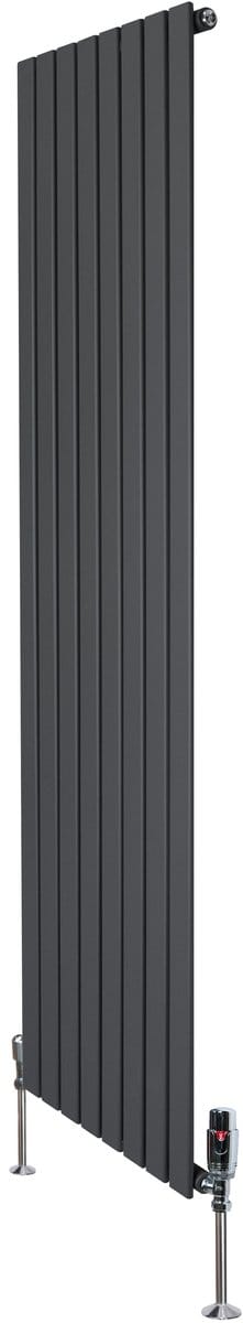 1-kolom design radiator - 1800x560 mm - grijs - thermostaatkraan