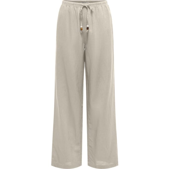 Only beige dames broek   Wide leg fit   Elastische boord   Duurzaam   Regular waist Beige S/32