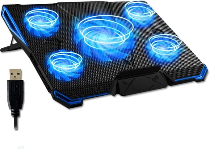 Thuys – Laptop Cooler – Laptop Standaard – 42 x 30 x 4cm – Blauw