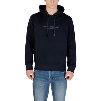 Printed Hooded Cotton Sweatshirt with Long Sleeves - Blue