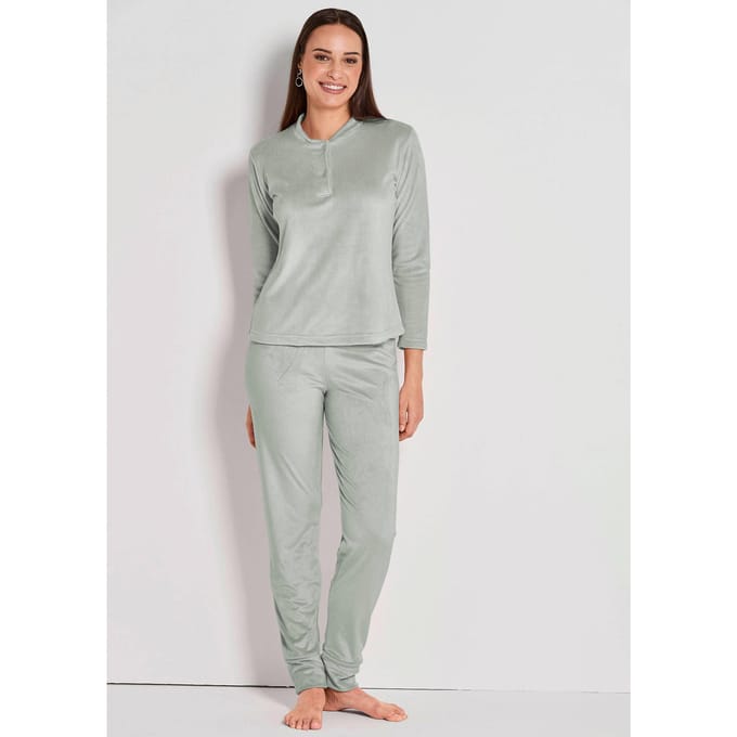 Huispak van zachte fleece - mintgroen - Gr. 44 van Goldner Fashion