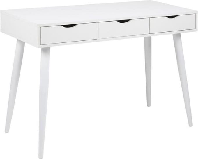 Nula bureau met 3 lades in wit.