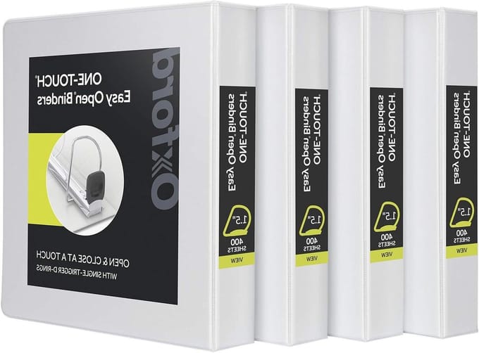 Ringbanden - Mappen Ordners - Documenten Organiseren - One-Touch Easy Open D-ringen - 3 cm - Wit