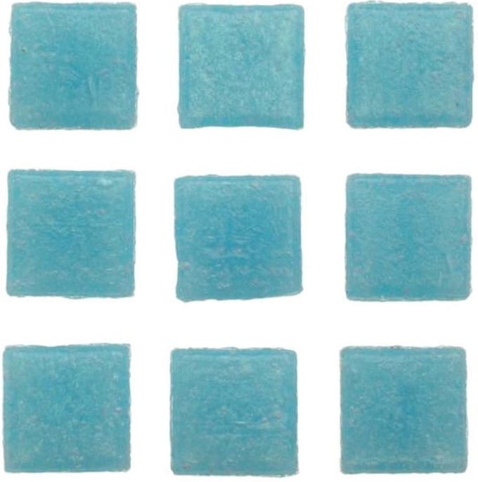 Glorex mozaiek steentjes/tegeltjes - vierkant - 30x stuks - lichtblauw - 2 x 2 cm