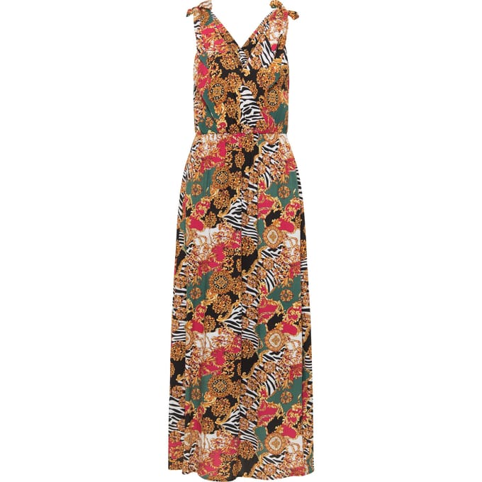 Faina Maxi-jurk met all-over print Dames Rood Veelkleurig