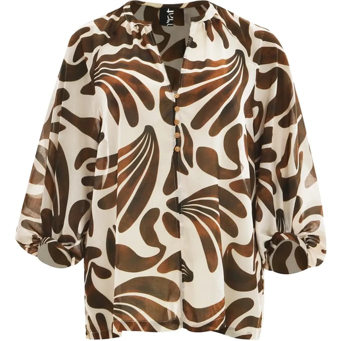 Dames blouse met lange mouwen bedrukt Mat Fashion