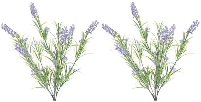 Lavendel kunstplant bundeltje - 2x - bosje - paars - 44 cm -