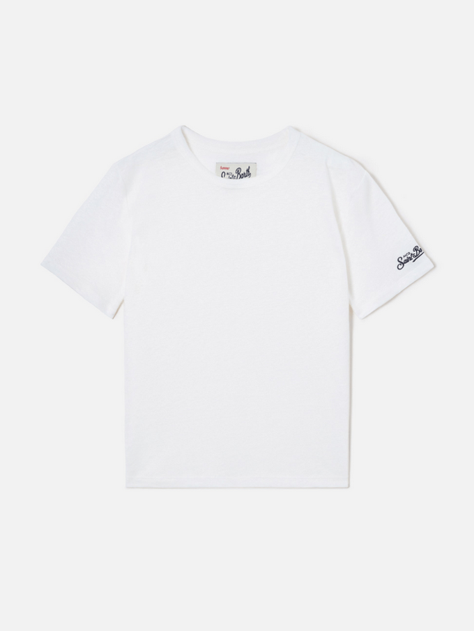 T-shirt alex in linnen baby wit