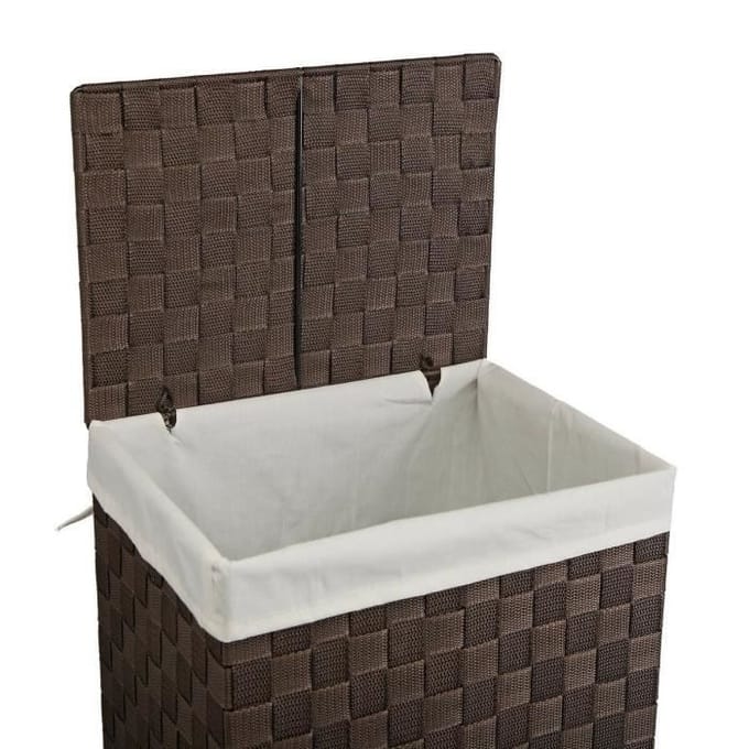 Panier à Linge - VERSA - Petit Chocolat - 32 x 46 x 24 cm - Rotin - Multi-usages