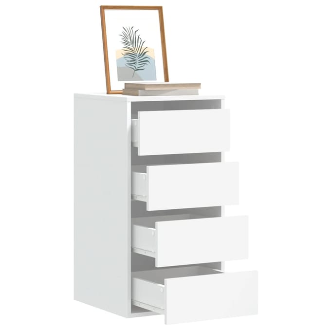 vidaXL - Ladekast - 40x41x76 - cm - bewerkt - hout - wit