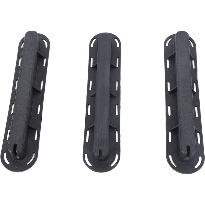 Set de 3 Boîtiers d'Ailerons PVC pour Planche de Surf Ailerons de Surf Bouchons Set avec Vis Clé pour Remplacement d'Aileron de Paddle Board black