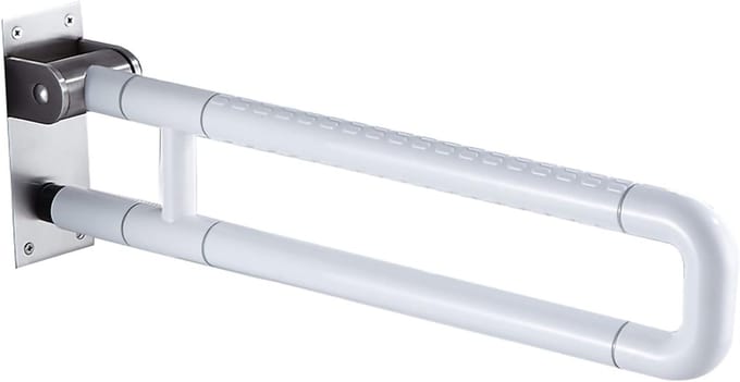 Badkamer handgreep - Steun handvat - Veiligheid verhogen - Opklapbaar design - 75 cm - Wit