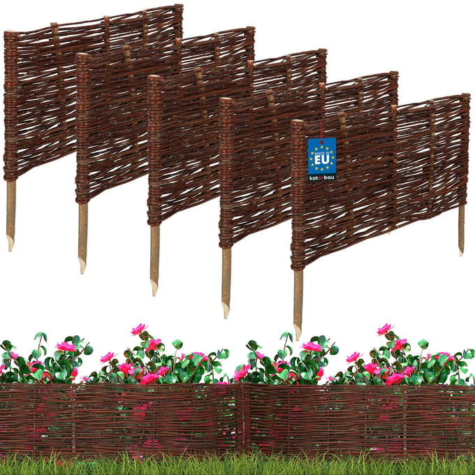 Kotarbau - Tuin Wicker Palisade - 60x30 cm - Natuurlijk - Set van 5