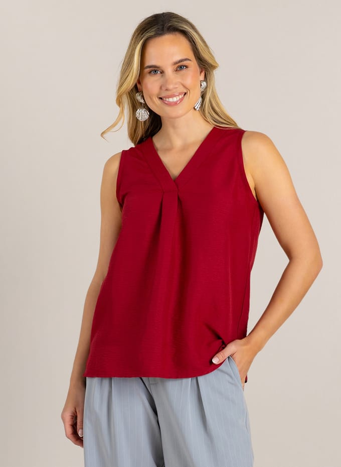 IVY BEAU Geneva Tops - Stone Red - maat 44
