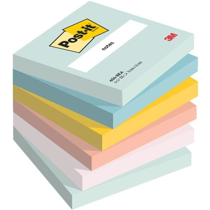 Herkleefbare notes 76 x 76 mm »Beachside Collection«, 6 stuks