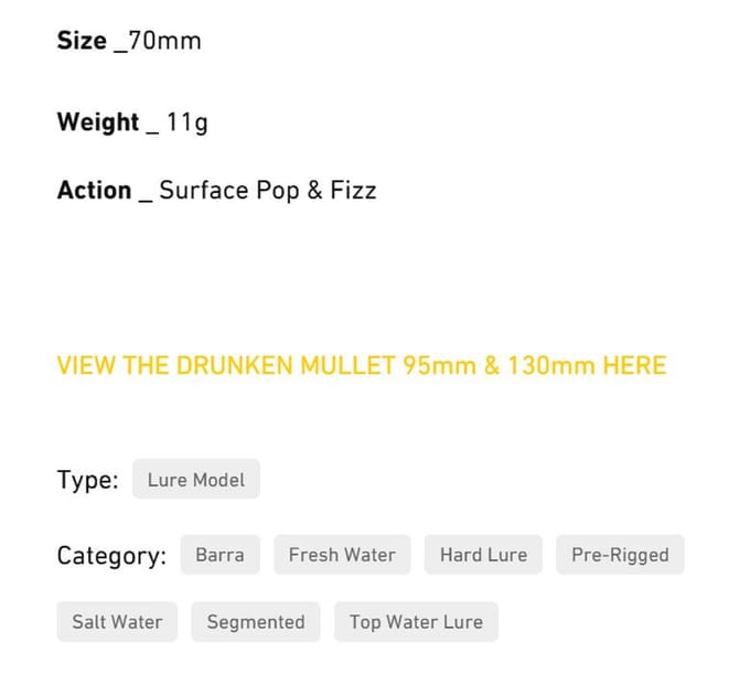 Chasebaits Drunken Mullet Jr 70 mm 11 grammes Leurre Flottant 08 (6024)