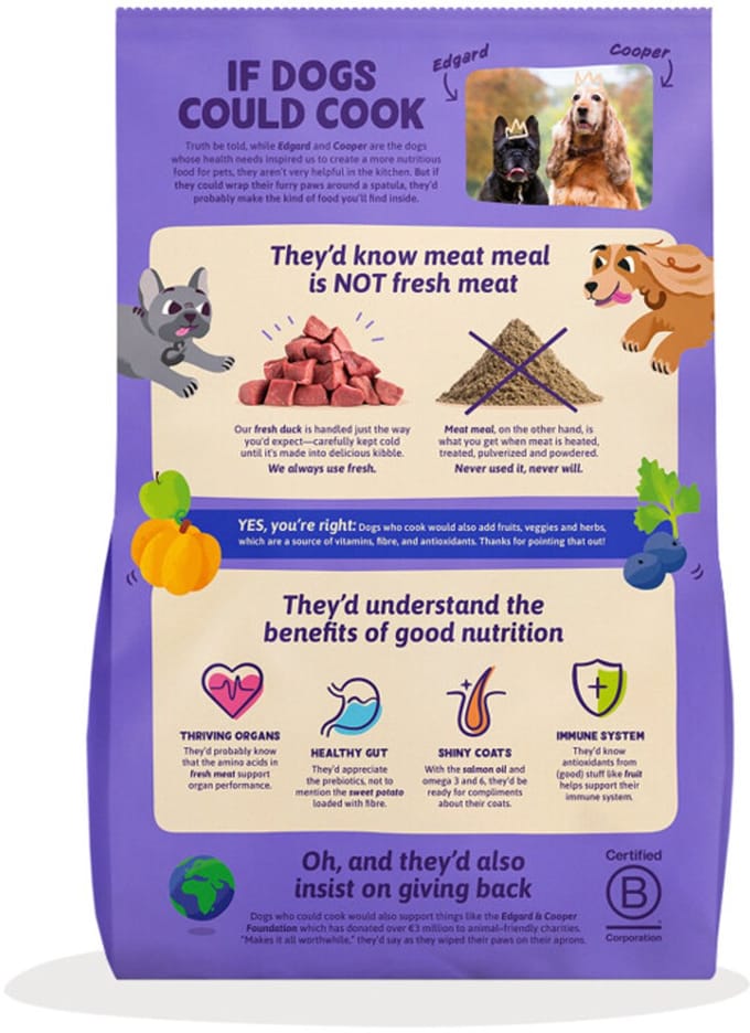 Edgard&Cooper Medium Adult Dog Eend - Hondenvoer - 2.5 kg
