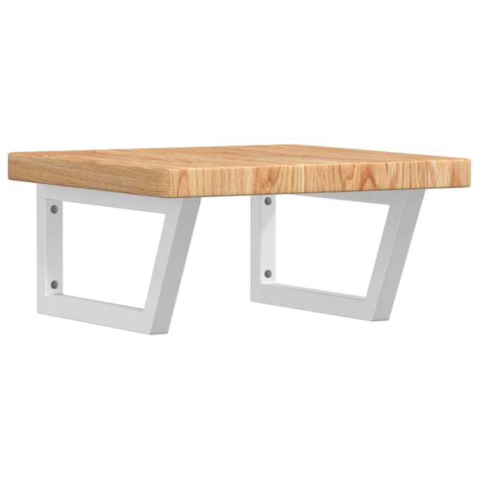 vidaXL - Badkamer - wandschap - staal - en - massief - eikenhout