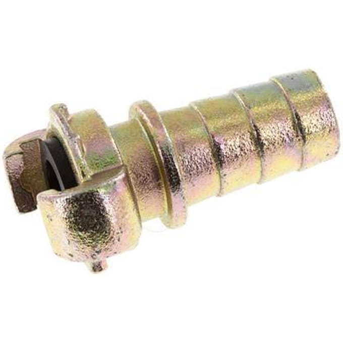 Gietijzer DN 18.5 DIN 3489 Compressor Klauwkoppeling met 25 mm Slangpilaar Veiligheidskraag
