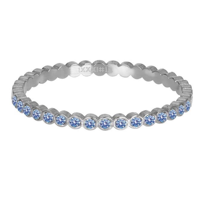Small Circle Stone Blue - iXXXi - Vulring 2 mm - Zilver