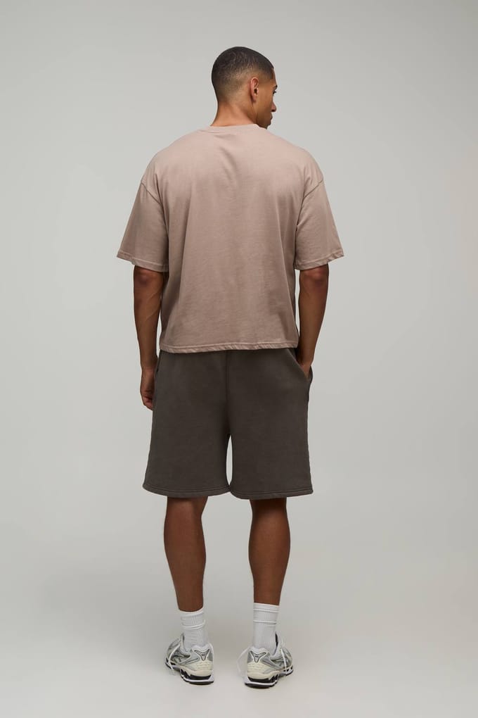 Basic Oversized Boxy T-shirt Met Ronde Hals | Mocha | Size Medium