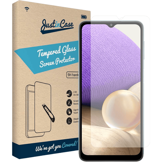 Just in Case Galaxy A32 5G Gehard Glas Screenprotector Standaard