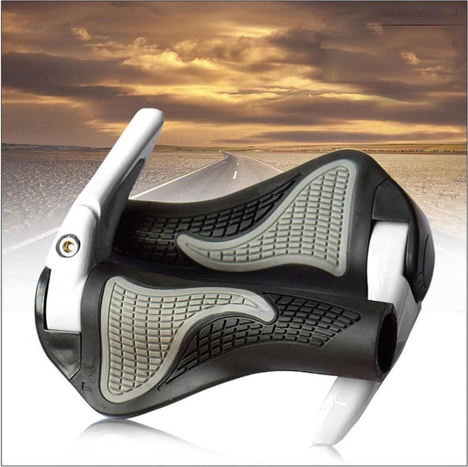 Fiets Handvatten - Stuur Rubber - Comfortabel Fietsen - Ergonomisch Ontwerp - 13.5 cm Lengte - Wit