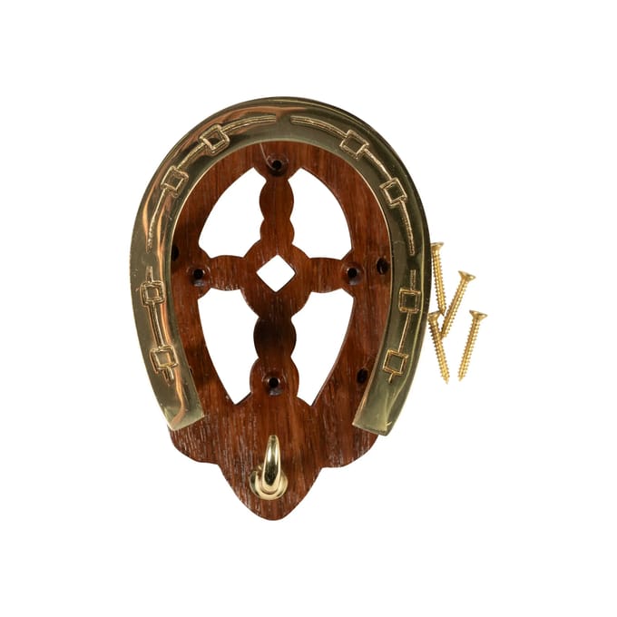 Porte bridon ijzer met houten en messing onderdelen HKM