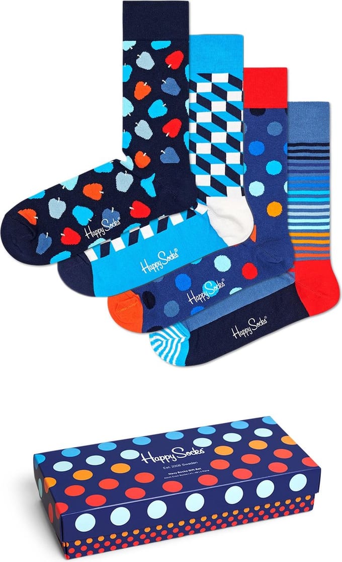 Happy Socks Navy Giftbox - Maat 36-40