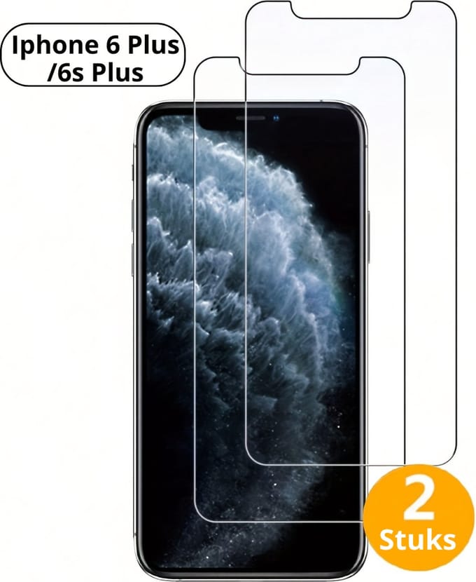 Bovista Telefoon Glasplaatje - Beschermglas - Glaasje - Screen Protector - Screenprotector - Extra Sterk - Shockproof - Premium Protection - Geschikt Voor IPhone 6 Plus en iPhone 6s Plus