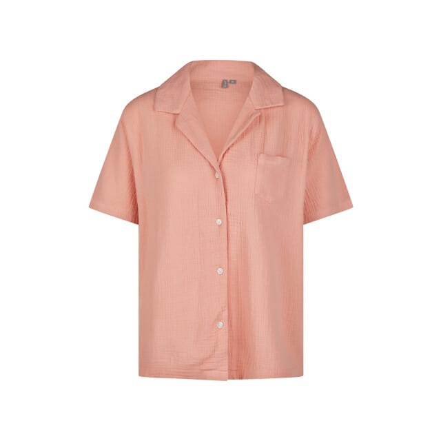 By Louise Dames Korte Pyjama Set Mousseline Shortama Roze - Maat M